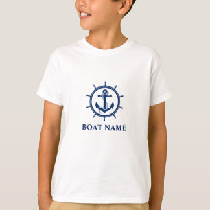 Camiseta Nautical Boat Name Anchor Rope Wheel B