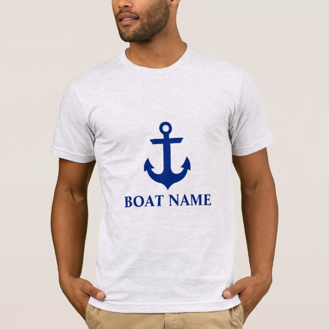 Camiseta Nautical Bote Name Anchor Gray (Anverso)
