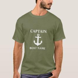 Camiseta Nautical Captain Green Bote Name Anchor