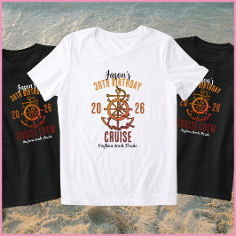 Camiseta Nautical Orange & White Name 30th Birthday Cruise