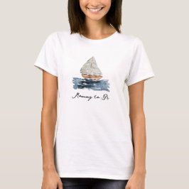 Camiseta Nautical Watercolor Sailboat Mommy-to-Be