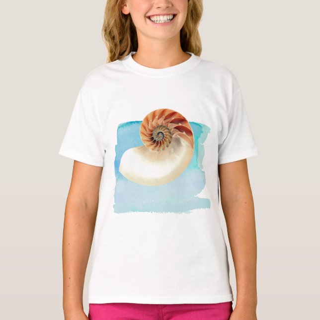Camiseta Nautilus Seashell and Sand (Anverso)