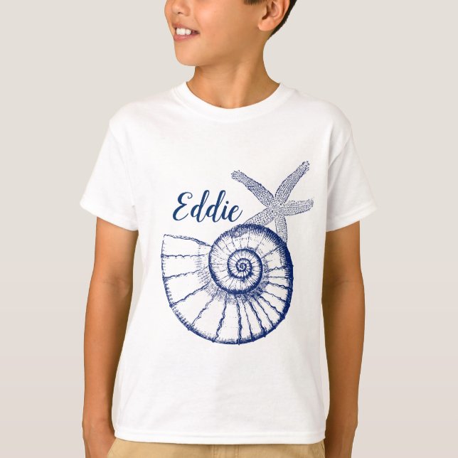 Camiseta Nautilus Seashell & Starfish Marine Life Personali (Anverso)