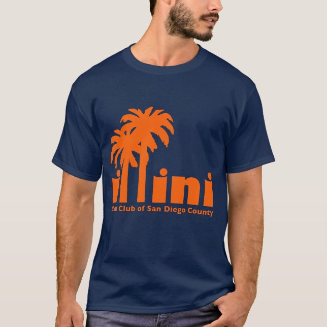 Camiseta naval con logo de San Diego Illini (Anverso)