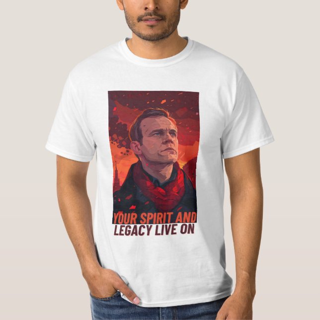 Camiseta Navalny, tu legado y espíritu viven en (Anverso)