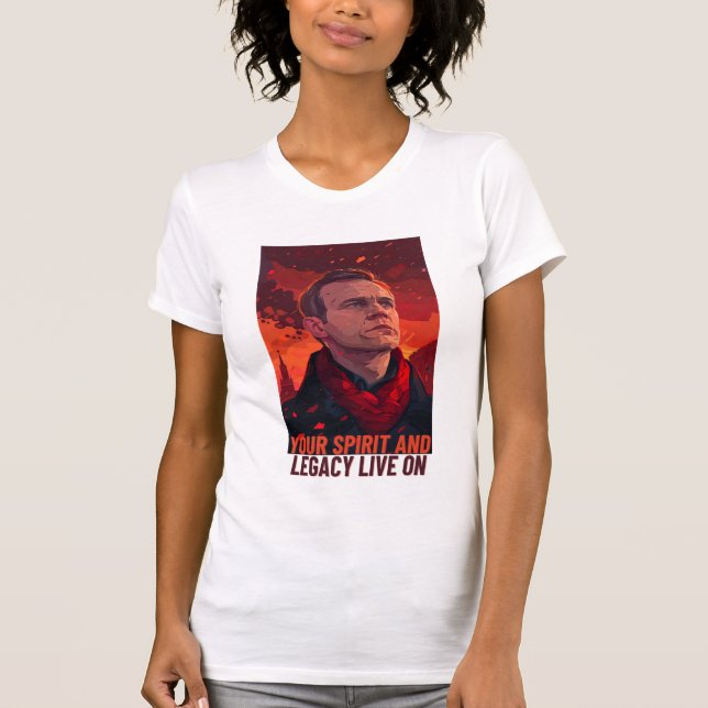 Camiseta Navalny, tu legado y espíritu viven en (Anverso)
