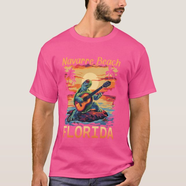 Camiseta Navarre Beach Florida Vacaciones Turtle Amante Ver (Anverso)