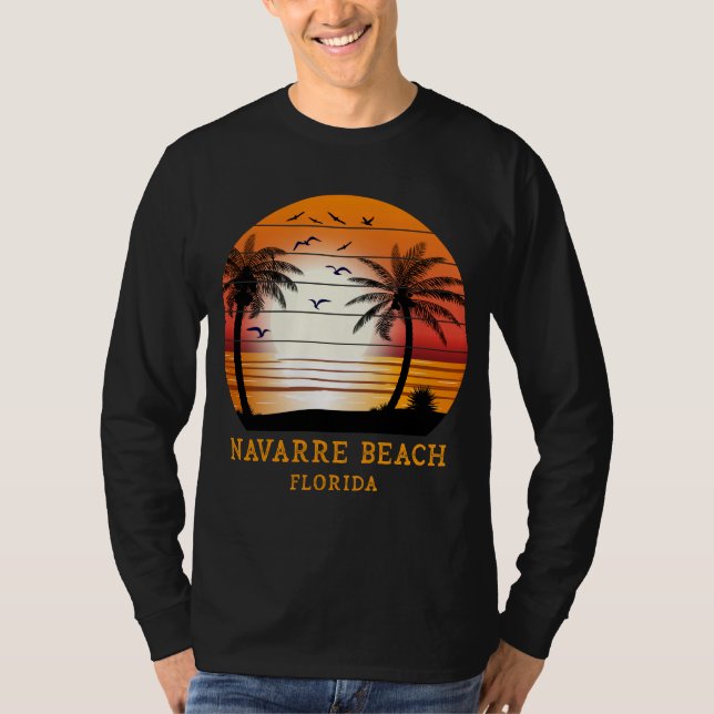 Camiseta Navarre Beach Florida Vintage Sunset Retro (Anverso)