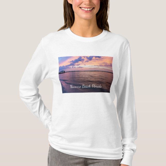Camiseta Navarre Beach Magic Hour Purple Sunset Long Sleeve (Anverso)