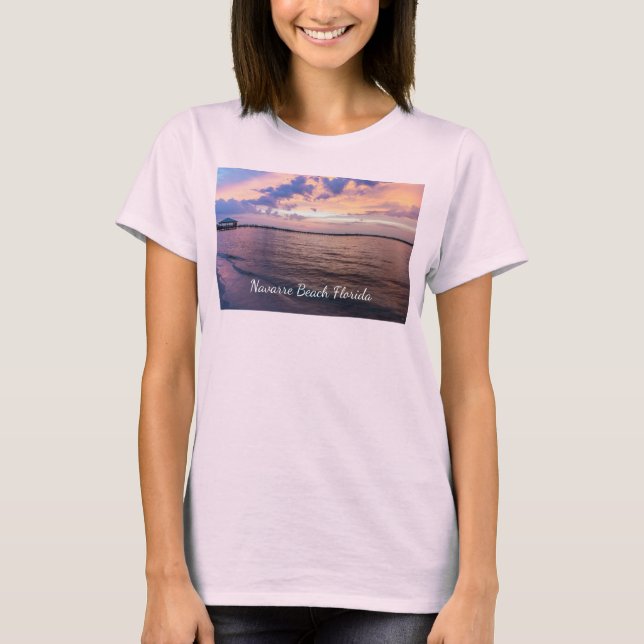 Camiseta Navarre Beach Magic Hour Purple Sunset T-Shirt (Anverso)