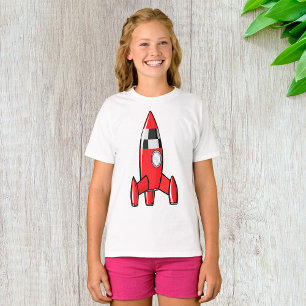 Camiseta Nave Cohete de Juguete Rojo Vintage Ciencia Ficció