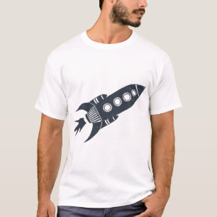 Camiseta Nave Cohete Retro