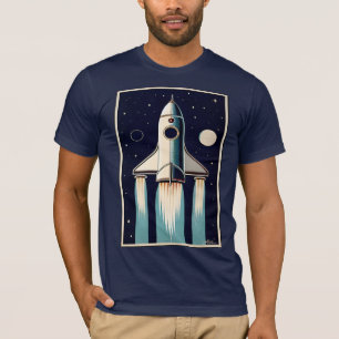 Camiseta Nave Cohete Retro de la Era Espacial de los 50