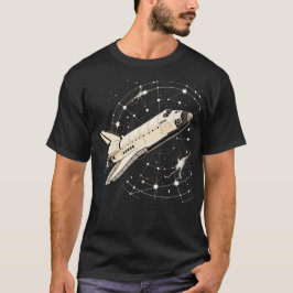Camiseta Nave Cohete Vintage Arte de Exploración Espacial R