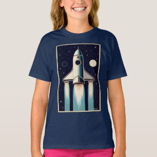 Camiseta Nave espacial retro de la era espacial años 50