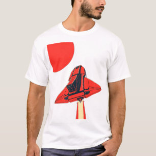 Camiseta Nave espacial roja retro de los años 80