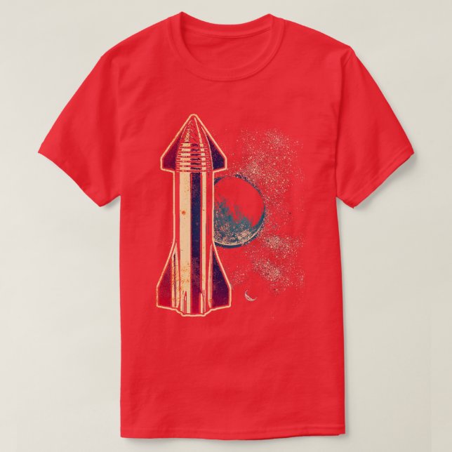 Camiseta Nave espacial Starship SpaceX Rocket (Diseño del anverso)