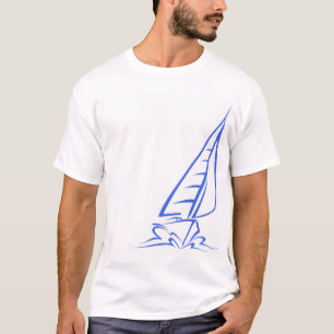 Camiseta Navegación azul y blanca real; velero