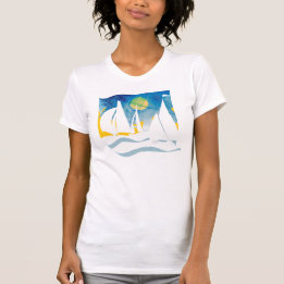 Camiseta Navegación de la silueta en el mar