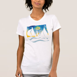 Camiseta Navegación de la silueta en el mar