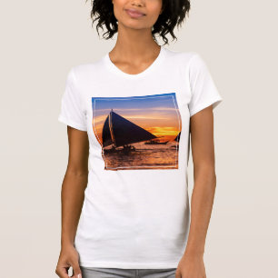 Camiseta Navegación de Paraw en la puesta del sol
