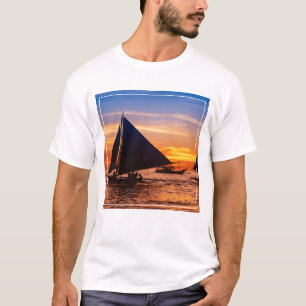 Camiseta Navegación de Paraw en la puesta del sol