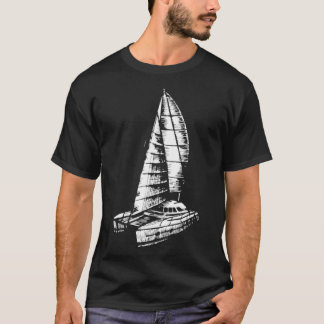 Camiseta Navegación en barco de catamarán en barco antiguo