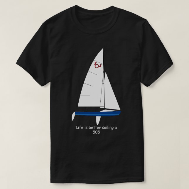 Camiseta Navegación en barco de vela internacional 505 (Diseño del anverso)