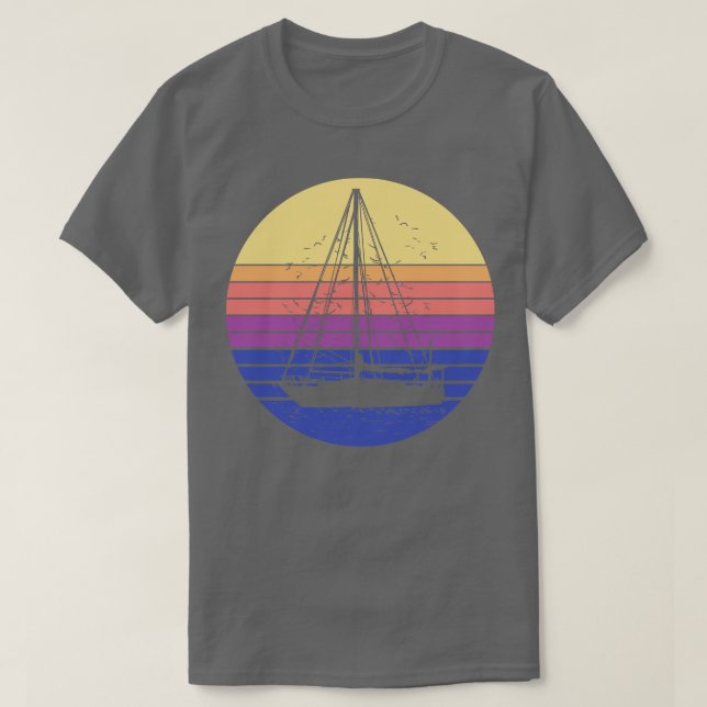 Camiseta Navegación en barco de vela Retro 1 (Diseño del anverso)