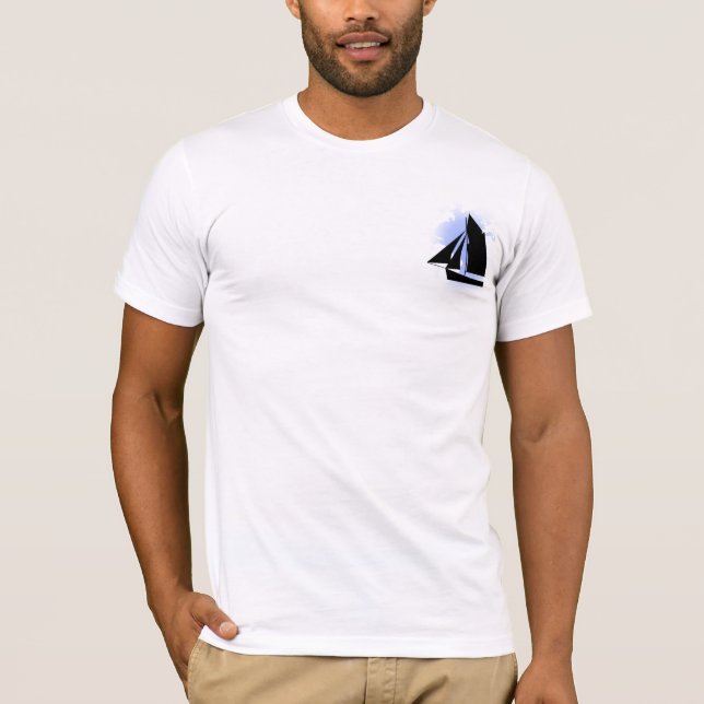 Camiseta Navegación en barco velero mundial Mens Tee Shirt (Anverso)