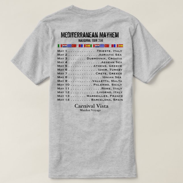 Camiseta Navegación inaugural de Vista del carnaval - (Reverso del diseño)