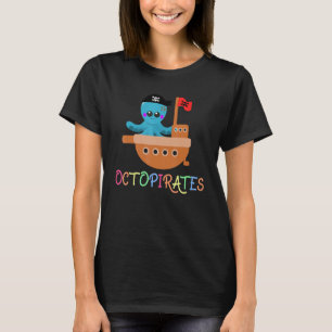 Camiseta Navegación Octopirate Capitán Cute y Colorido Octo