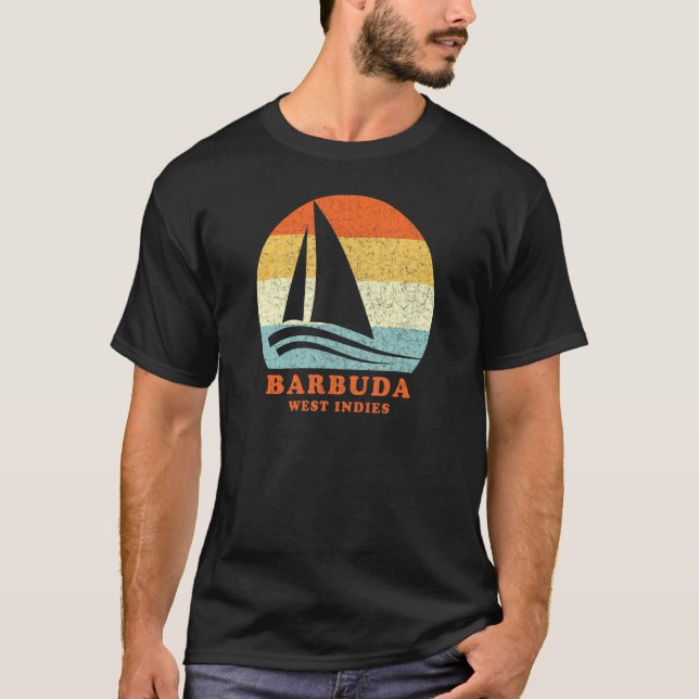 Camiseta Navegación por velero de Barbuda West Indies Vinta (Anverso)