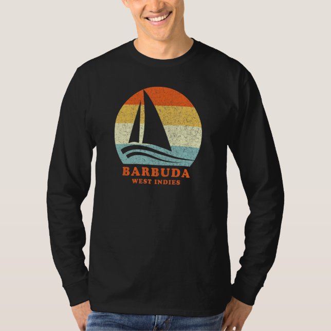 Camiseta Navegación por velero de Barbuda West Indies Vinta (Anverso)