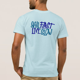 Camiseta Navegación Rápida Impresión azul Náutica en la par