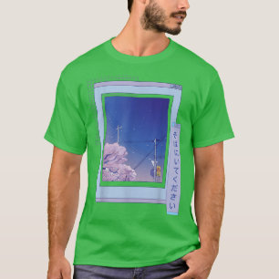 Camiseta Navegador Sakura Cute Anime Vaporwave Noche Japone