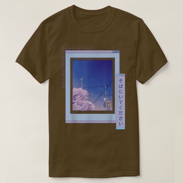 Camiseta Navegador Sakura Cute Anime Vaporwave Noche Japone (Diseño del anverso)