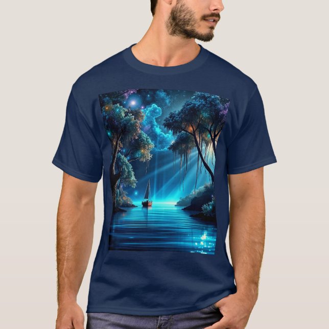 Camiseta Navegando en una bella noche (Anverso)