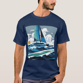 Camiseta ¡Navegar por las olas con un catamarán!