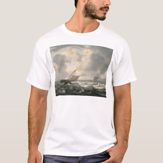 Camiseta Naves en un mar picado (Anverso)