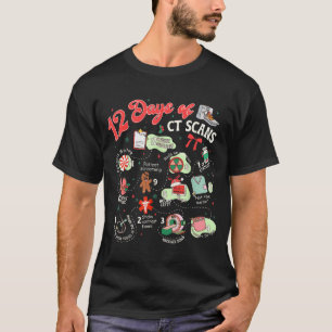 Camiseta Navidad 12 Días De Tecnólogo De Tc Escaneo De Gato