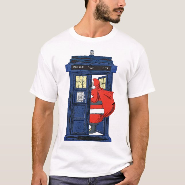Camiseta Navidad 1822 - Caja de policía azul de la visita (Anverso)