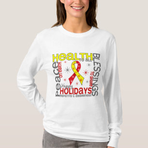 Camiseta Navidad 4 copos de nieve de la hepatitis C
