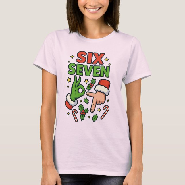 Camiseta Navidad 67 Tee Six Seven Meme Mujeres Fie (Anverso)