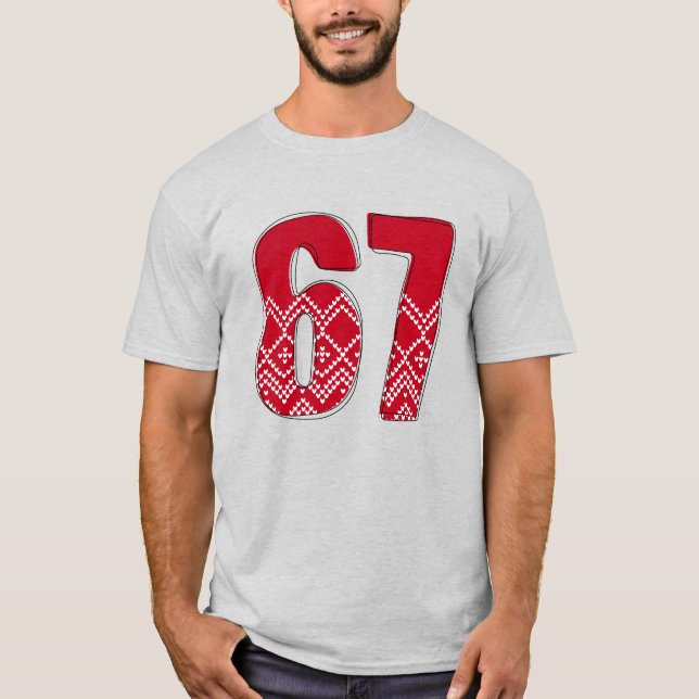 Camiseta Navidad 67 Tee Six Seven Meme Números Nav (Anverso)