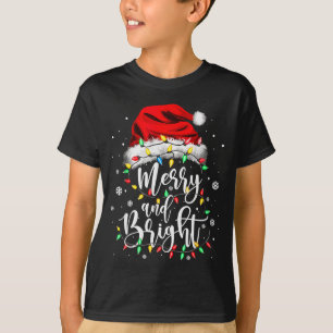 Camiseta Navidad Alegre Y Brillante Mujeres Chicas Divertid