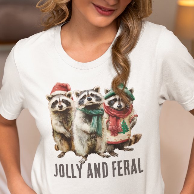 Camiseta Navidad Alegre y Feral Mapache (Subido por el creador)