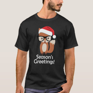 Camiseta Navidad animal lindo de los vidrios del Fox del