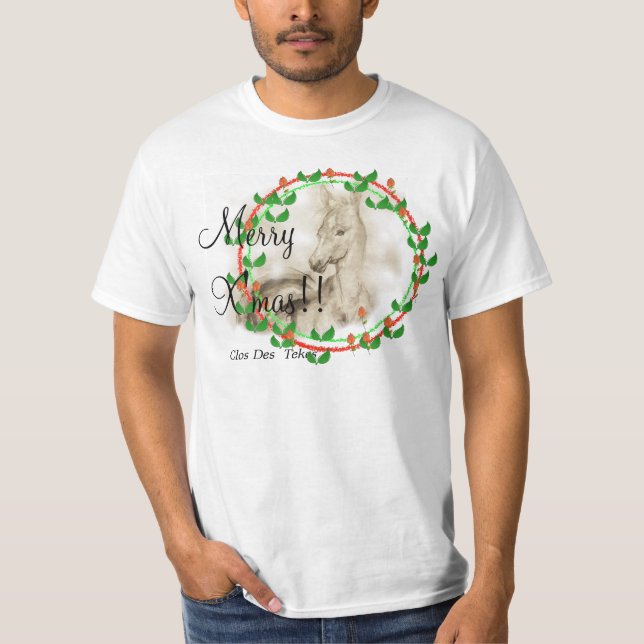 Camiseta ¡navidad, Año Nuevo con el caballo!! (Anverso)