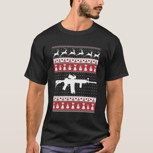 Camiseta Navidad Ar15 Suave Fea Para Navidades (Anverso)
